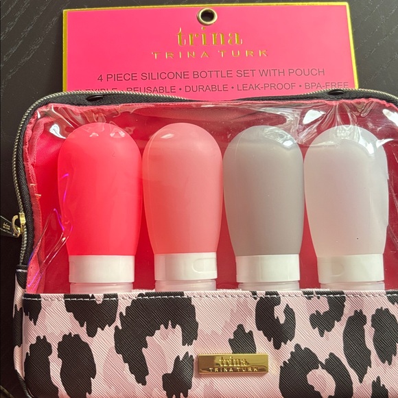 Trina Turk Other - Trina Turk Pink and Gray Silicone Bottle Set
